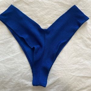 Bright blue bikini bottoms